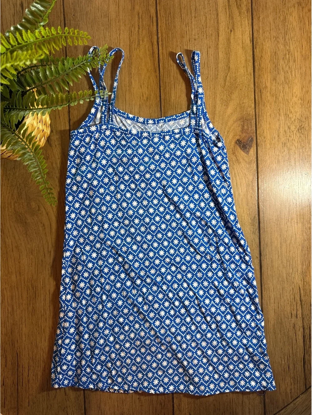 BTween Girls Blue & White Floral Button Front Sundress Size 6